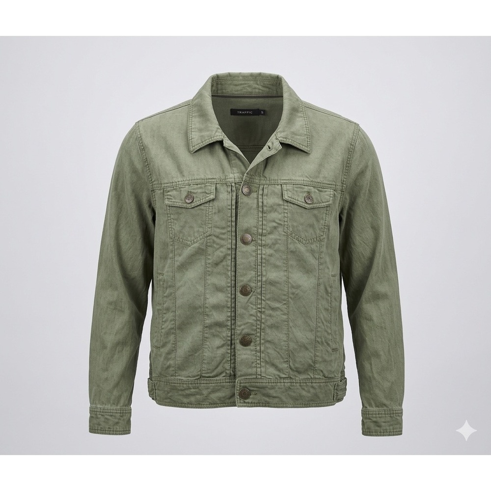 Tahari TC18-15095 Women's Olive Green Lightweight Snap Up Jacket. Size XL